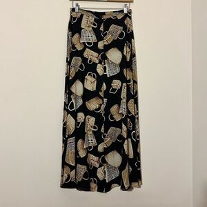 Dana B. and Karen Vintage Silk Basket Button Down Maxi Skirt - Size 6